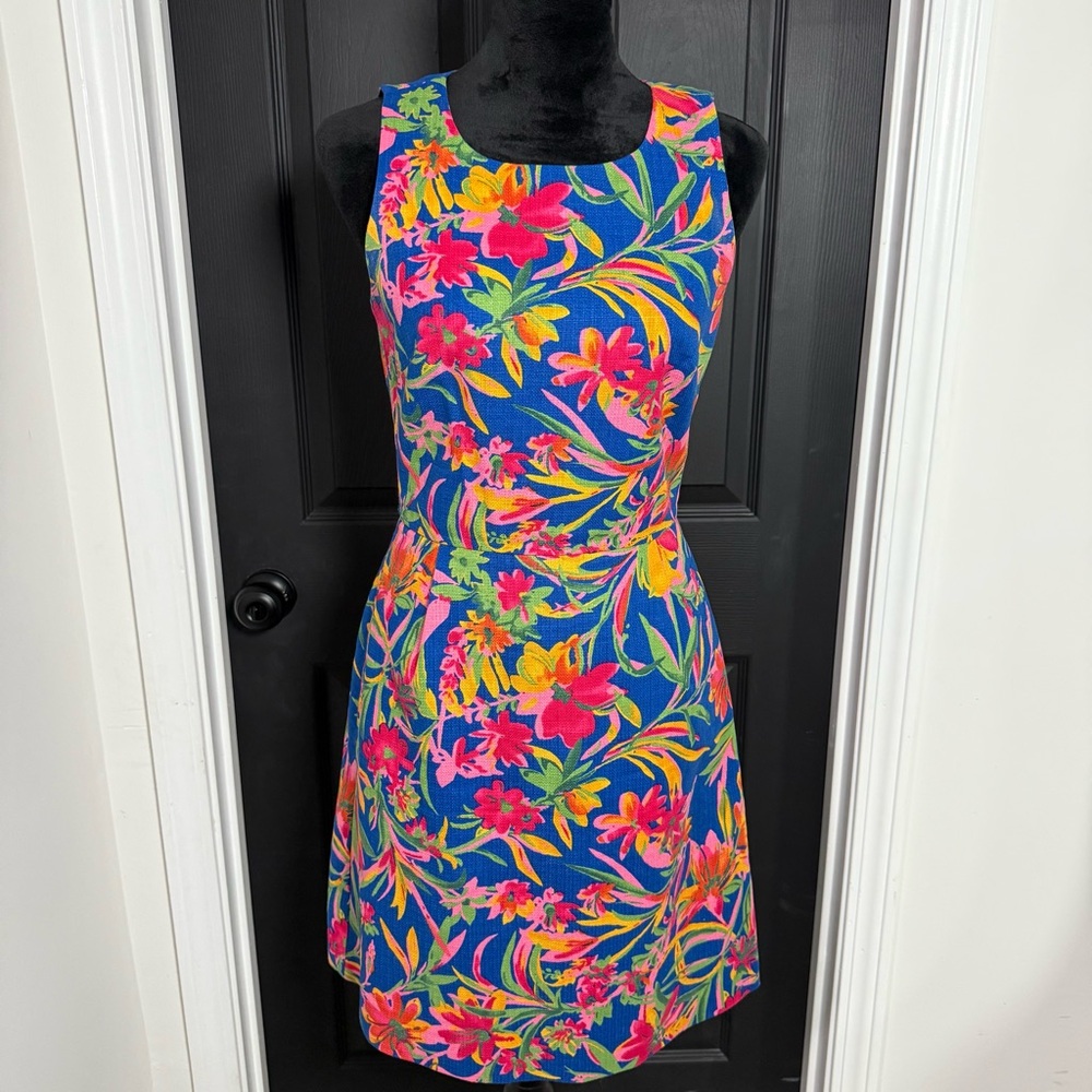J. Crew Tropical Floral Mini Dress - Blue and Pink